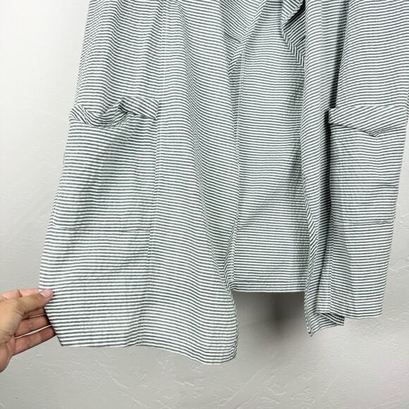 DRA Los Angeles X Anthropologie Drapework Jacket Seersucker Stripe Sz M Coastal - Picture 9 of 14